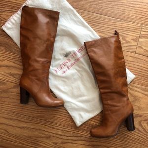 Elaine Turner tan tall boots Size 8